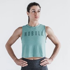 Nobull Cropped Muscle Tank Oil Blue